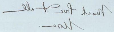 Detail of Nora Saltonstall's signature from letter to her family, 13 November 1917